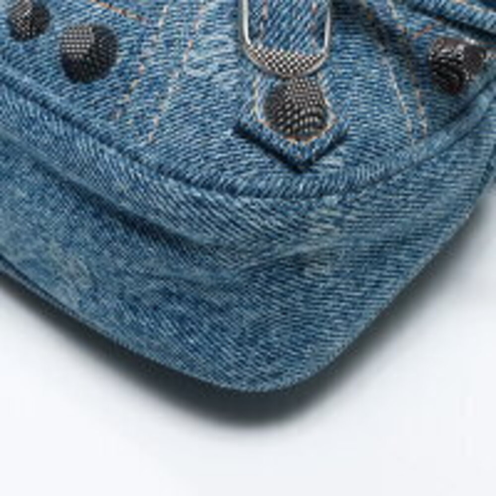 Balenciaga Le Cagole XS Denim Giant Shoulder Bag Navy Blue - Picture 7 of 13